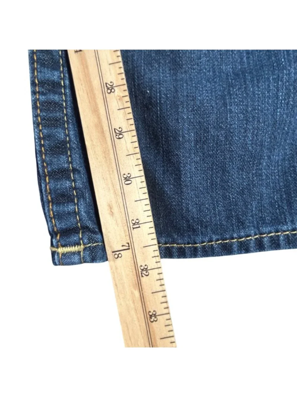 True Religion Slim Straight Jeans Mens 36 Dark Wash Premium Denim Blue Lagoon